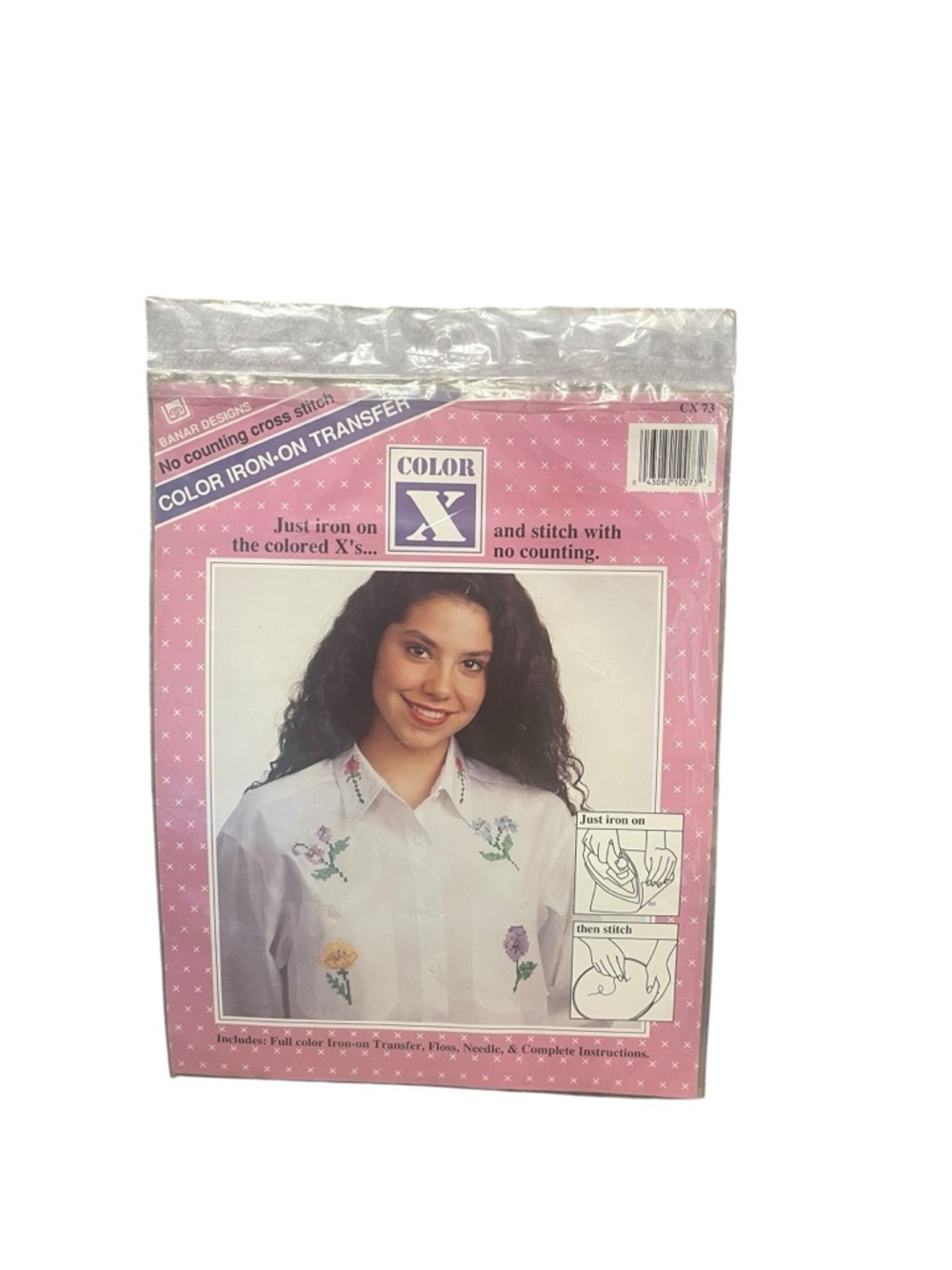 NEW Banar Designs CX 73 Color X Iron On Transfer Cross Stitch Kit Floral Sealed